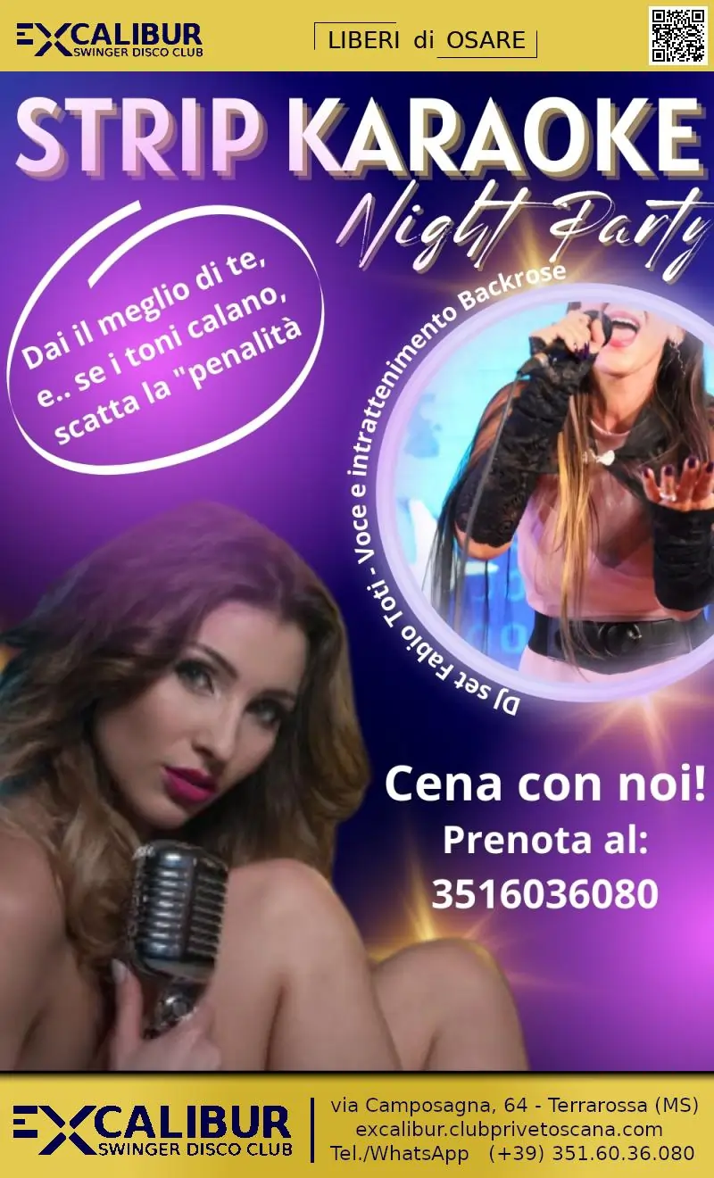 Swinger club prive evento Strip Karaoke Night